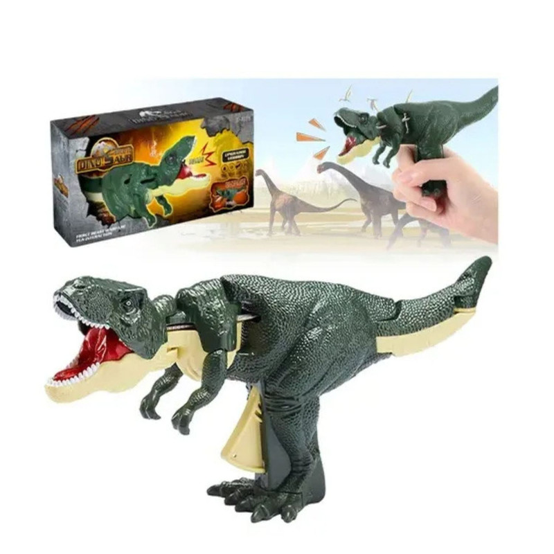 T-REX RETRACTIL CON SONIDO MORDIDA ANIMADA MECANICO Y COMPACTO - 2