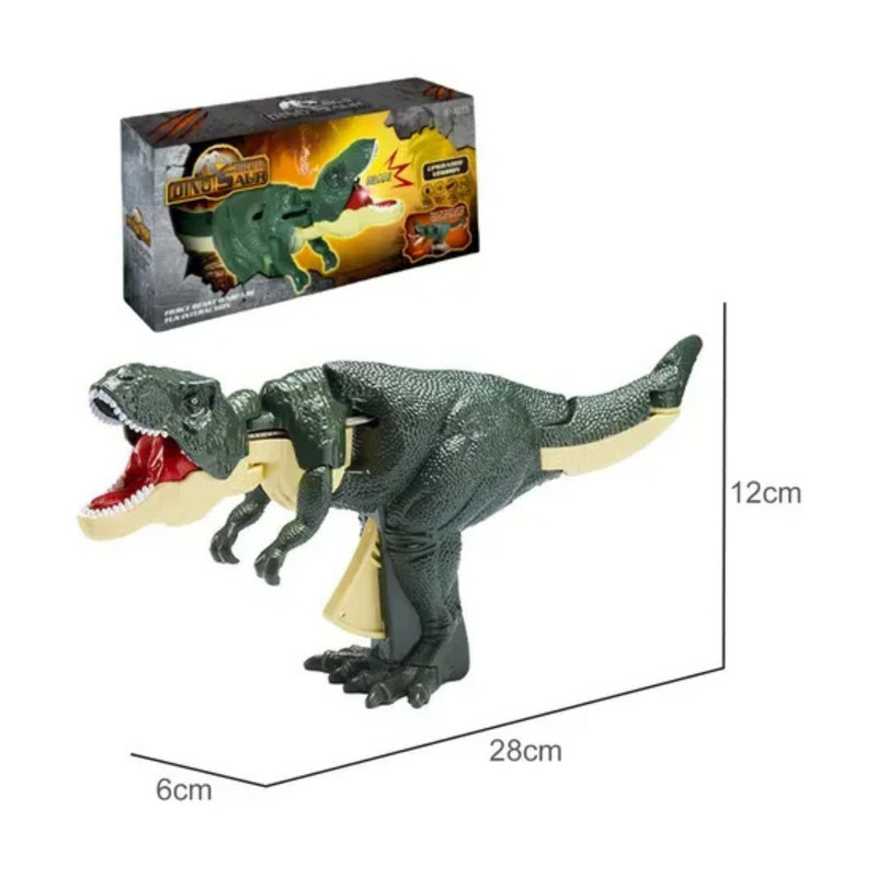 T-REX RETRACTIL CON SONIDO MORDIDA ANIMADA MECANICO Y COMPACTO - 4