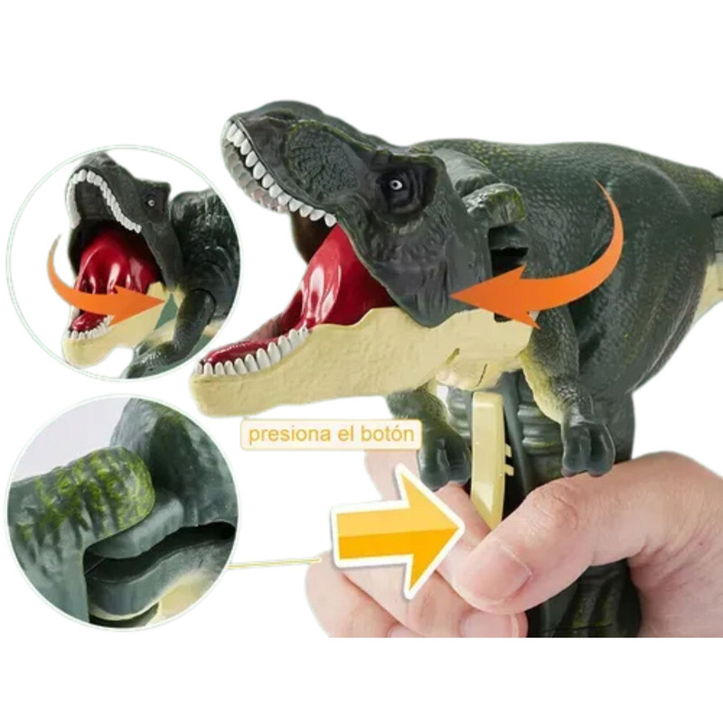 T-REX RETRACTIL CON SONIDO MORDIDA ANIMADA MECANICO Y COMPACTO - 8