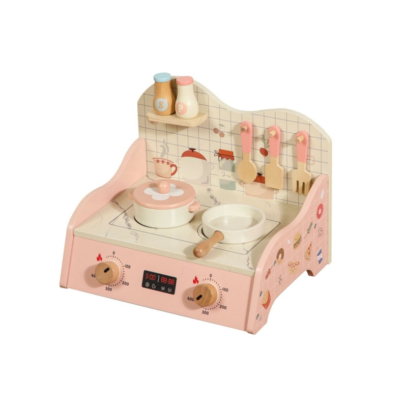 MINI COCINA DE JUGUETE DE MADERA CON ACCESORIOS Y PORTATIL - 1