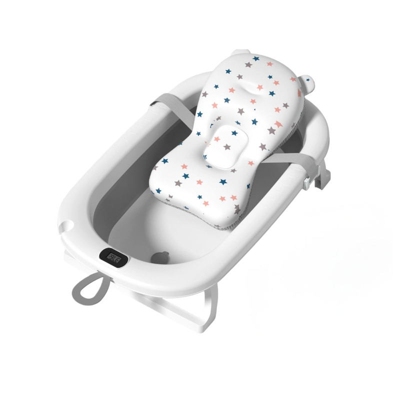 TINA BAÑERA PLEGABLE BEBE  CON TERMOMETRO Y COJIN ESTRELLA - 1
