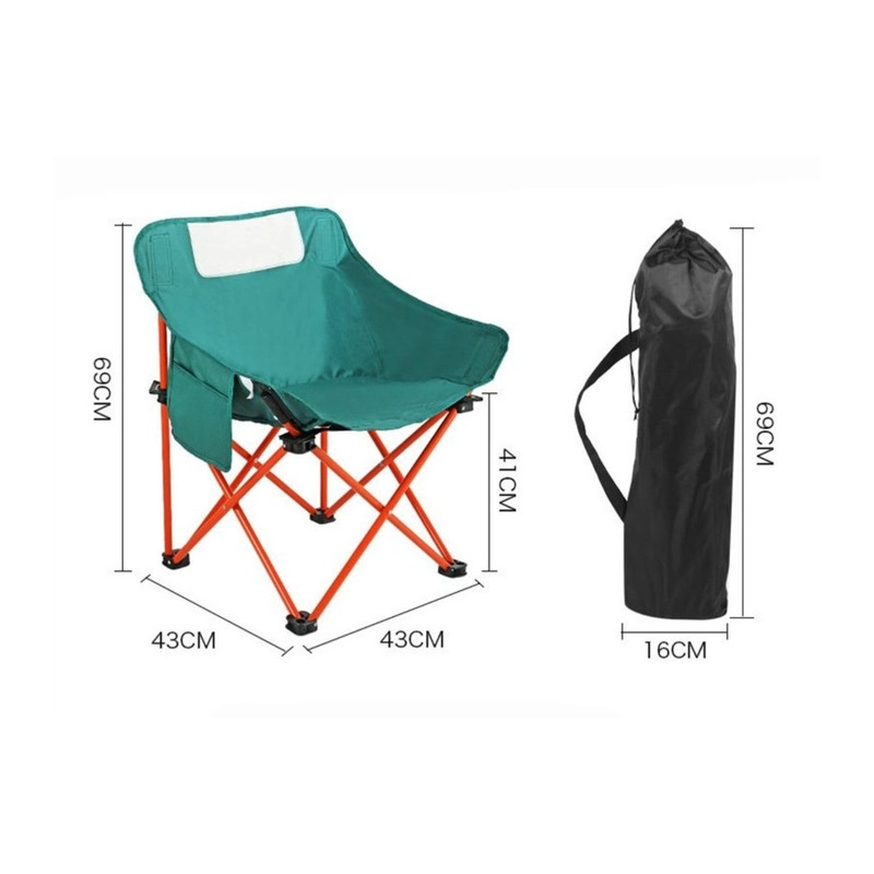 SILLA PLEGABLE CAMPING 150KG ACERO REFORZADO OXFORD 600D PORTAVASO - 3
