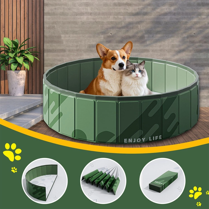 PISCINA PLEGABLE PERROS GRANDES 120X30CM PVC NO INFLABLE - 3
