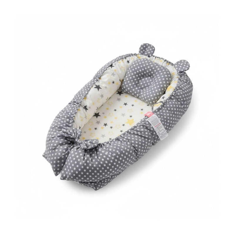 NIDO COLECHO PREMIUM CUNA PORTATIL CON ALMOHADA GRIS - 1