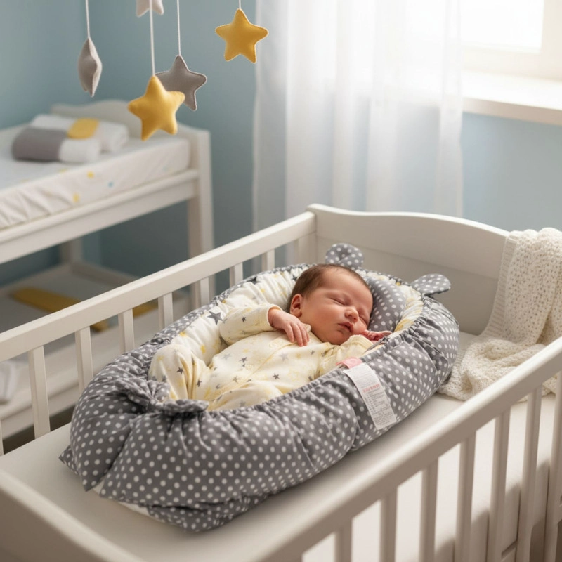NIDO COLECHO PREMIUM CUNA PORTATIL CON ALMOHADA GRIS - 2