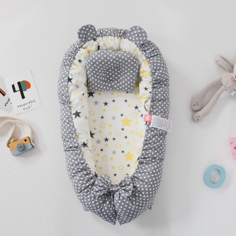 NIDO COLECHO PREMIUM CUNA PORTATIL CON ALMOHADA GRIS - 4