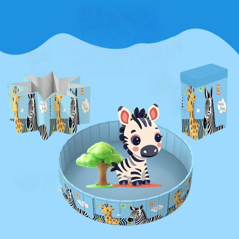 PISCINA PLEGABLE NIÑOS 4 EN 1 PVC DURO 120X45CM NO INFLABLE - 3