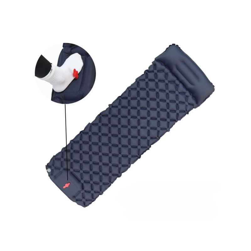 COLCHONETA INFLABLE CAMPING INDIVIDUAL ULTRALIGERA CON INFLADOR DE PIE - 2