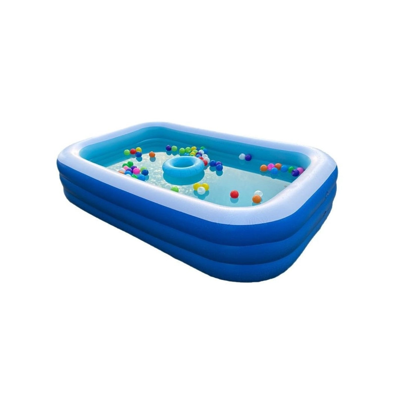 PISCINA INFLABLE FAMILIAR 200X125X50CM FONDO ANTIDESLIZANTE + INFLADOR - 1
