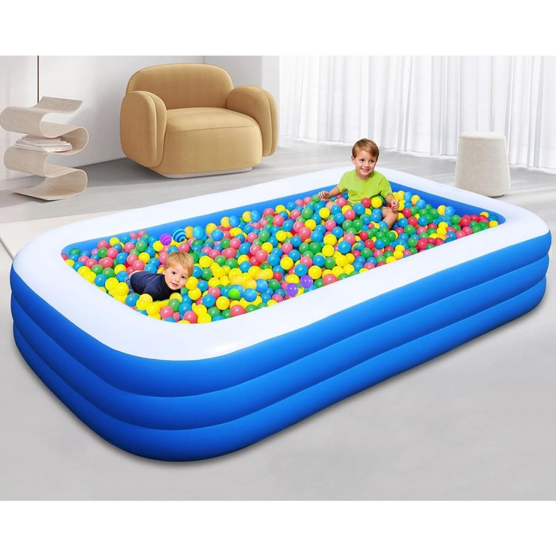 PISCINA INFLABLE FAMILIAR 200X125X50CM FONDO ANTIDESLIZANTE + INFLADOR - 3