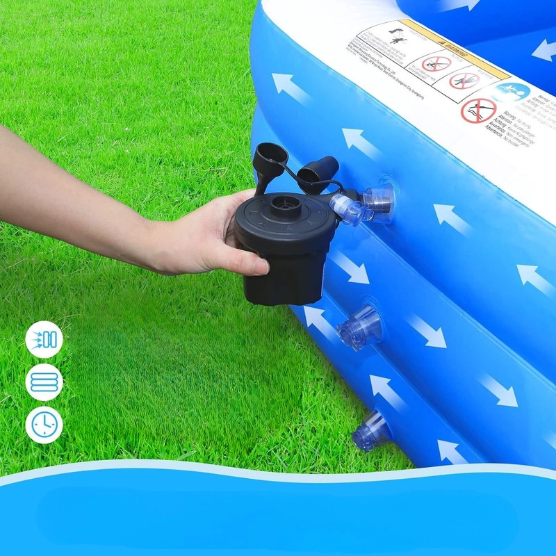 PISCINA INFLABLE FAMILIAR 200X125X50CM FONDO ANTIDESLIZANTE + INFLADOR - 7
