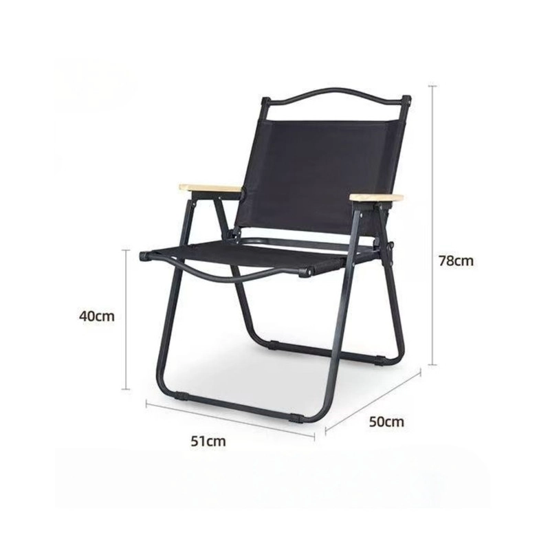 SILLA PLEGABLE REFORZADA 135KG CON POSA BRAZOS DE MADERA PARA CAMPING PLAYA - 2