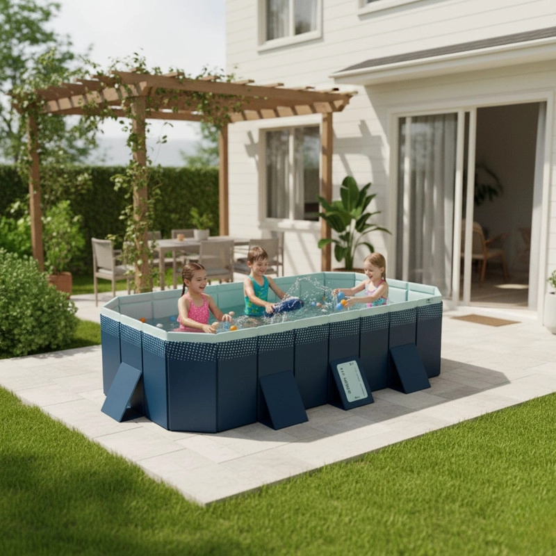 PISCINA RECTANGULAR DESMONTABLE FAMILIAR PVC DURA 265X164CM - 2