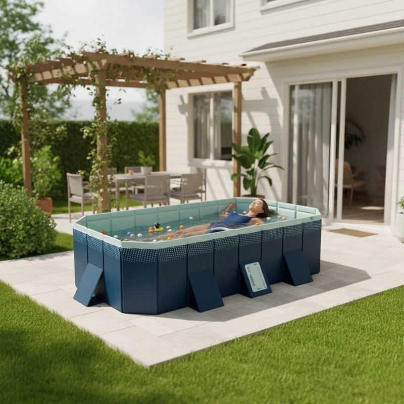 PISCINA RECTANGULAR DESMONTABLE FAMILIAR PVC DURA 265X164CM - 4