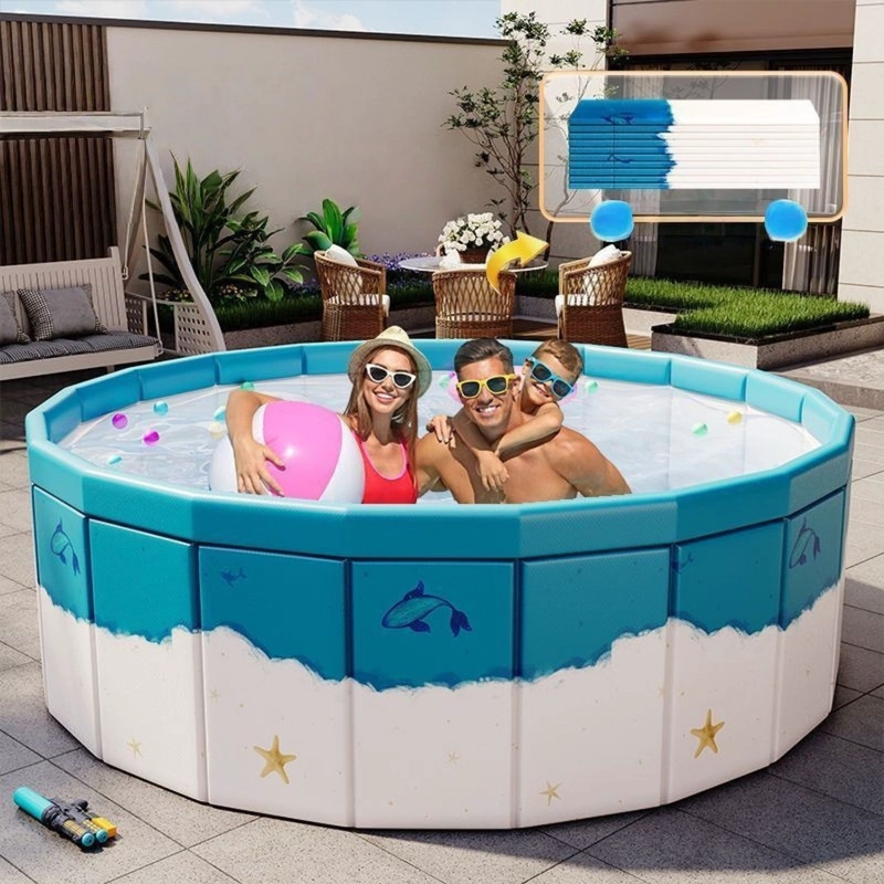 PISCINA PLEGABLE PVC DURO 160X40CM EXTRA GRANDE AGUA Y PELOTAS - 4