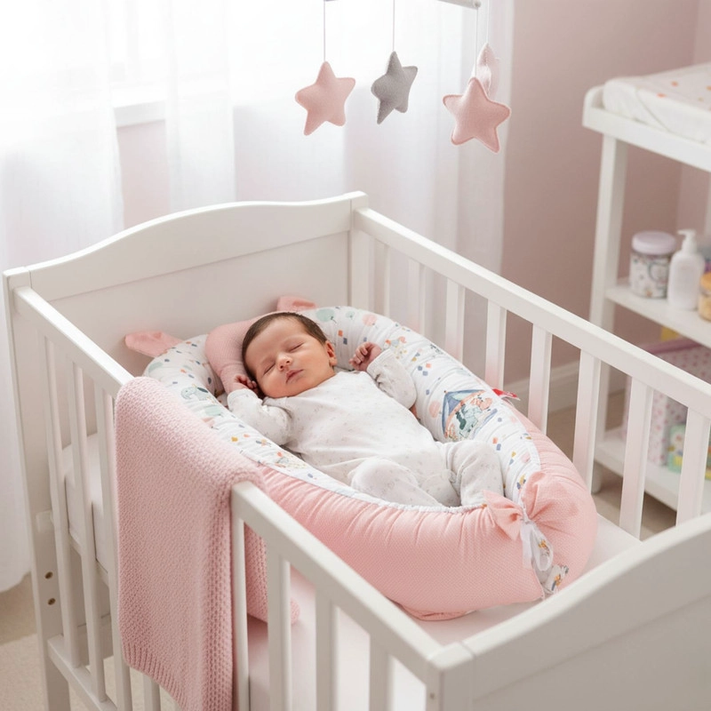 NIDO COLECHO PREMIUM CUNA PORTATIL CON ALMOHADA ROSA - 2