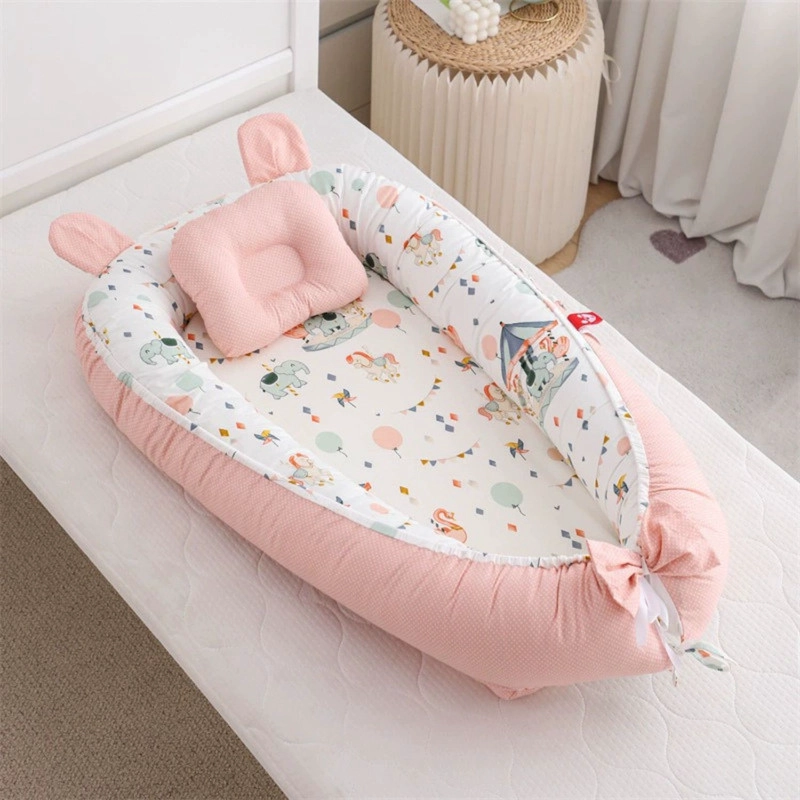 NIDO COLECHO PREMIUM CUNA PORTATIL CON ALMOHADA ROSA - 3