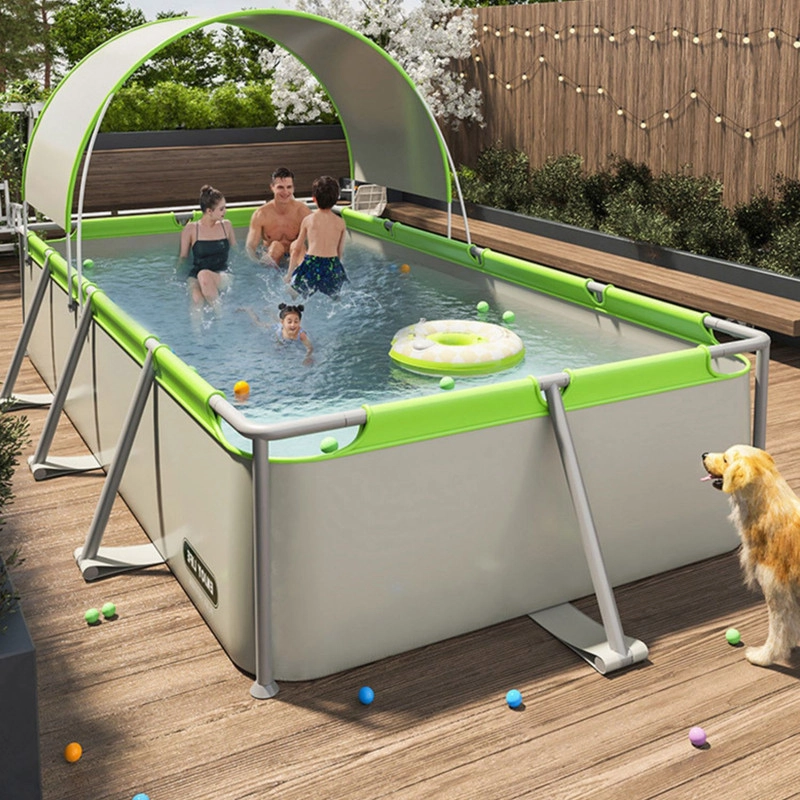PISCINA FAMILIAR DESMONTABLE CON TECHO UV 293X200X65CM PVC DURO - 2