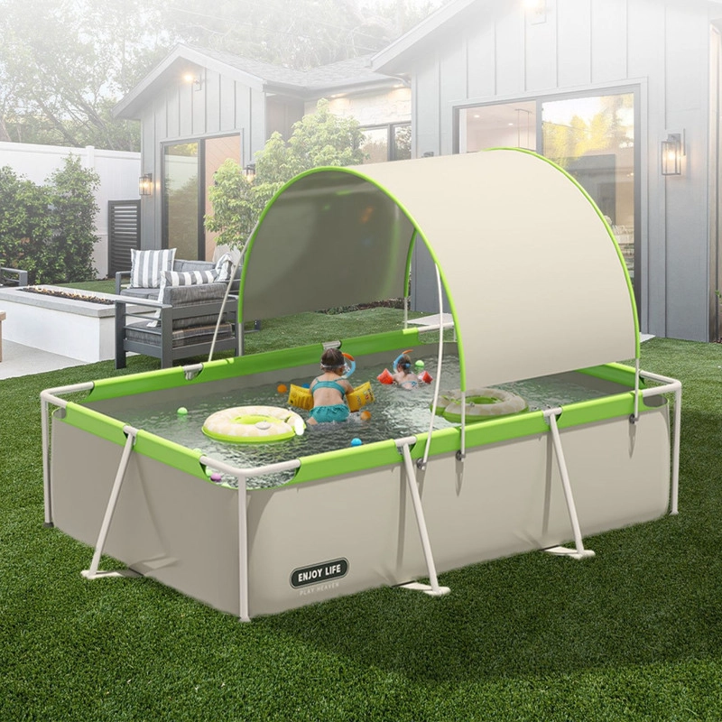 PISCINA FAMILIAR DESMONTABLE CON TECHO UV 293X200X65CM PVC DURO - 4
