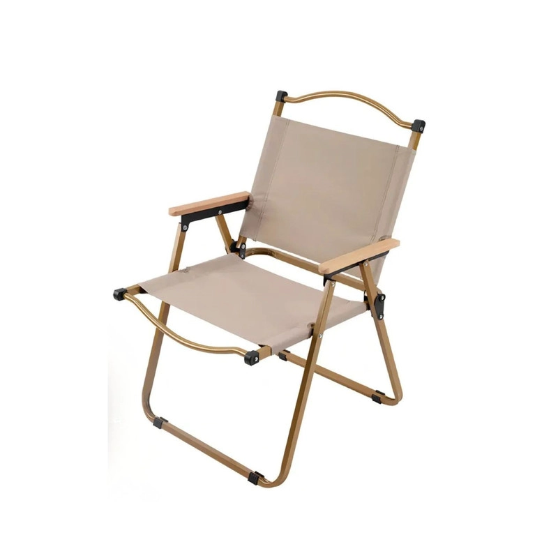 SILLA PLEGABLE REFORZADA 135KG CON POSA BRAZOS DE MADERA PARA CAMPING PLAYA - 1