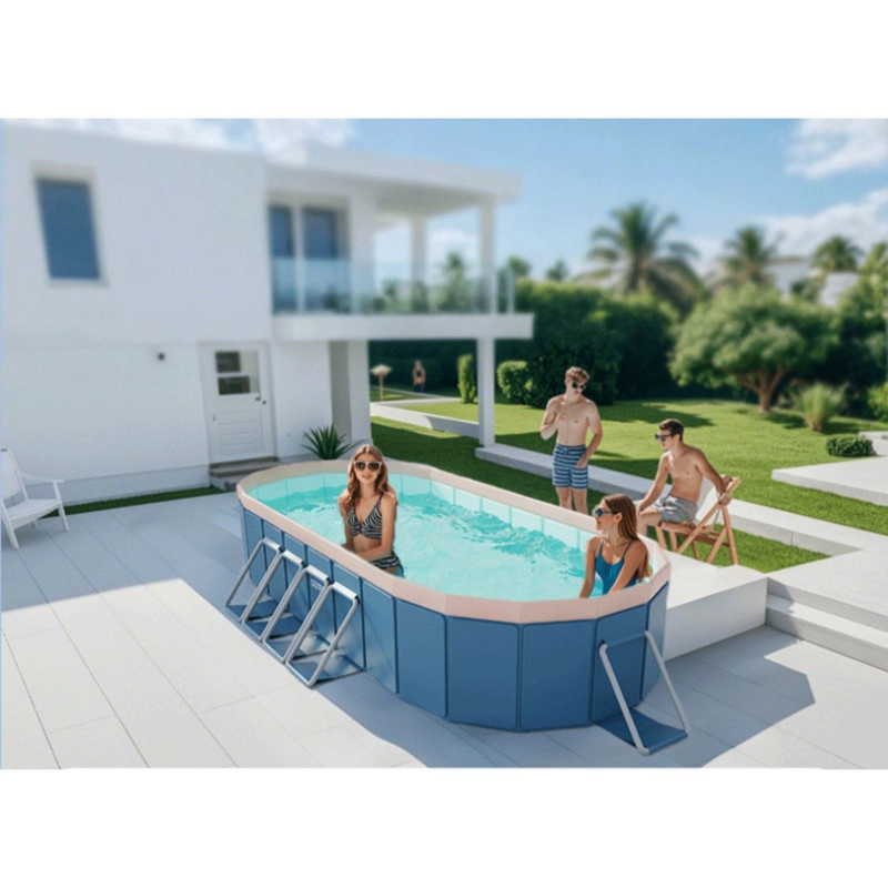 PISCINA FAMILIAR XXL PLEGABLE PVC DURA 300X220CM SIN INFLAR - 3