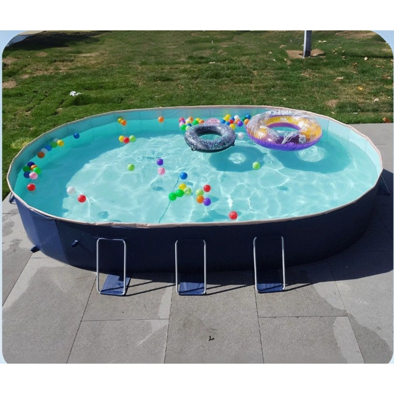 PISCINA FAMILIAR XXL PLEGABLE PVC DURA 300X220CM SIN INFLAR - 6