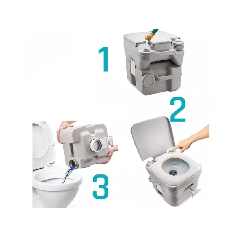 WC QUIMICO PORTATIL 20L CAMPING BAÑO ANTIFUGAS DESCARGA 360 - 3