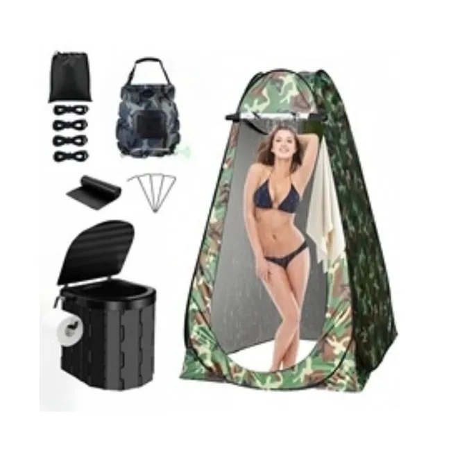 SET ESENCIAL 3 EN 1 PARA CAMPING - BAÑO, CAMBIADOR, DUCHA CAMUFLADO - 3