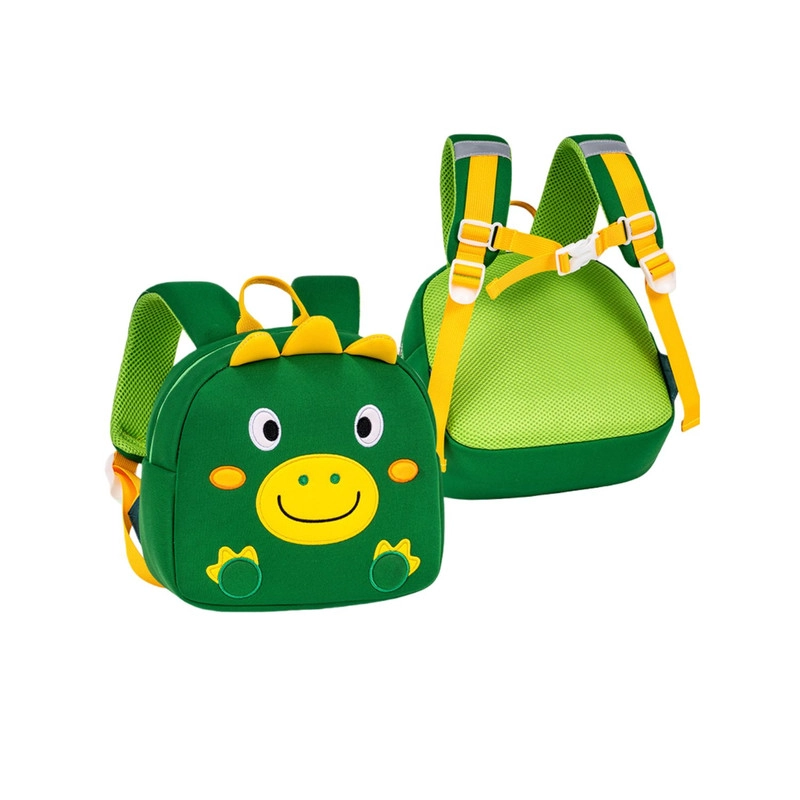 MOCHILA PREESCOLAR PARA NIÑOS DISEÑO LINDO EN ANIMALES VERDE - 1