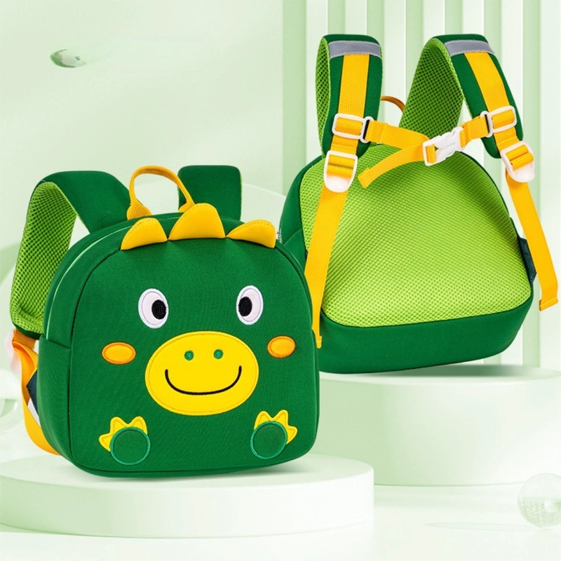 MOCHILA PREESCOLAR PARA NIÑOS DISEÑO LINDO EN ANIMALES VERDE - 2