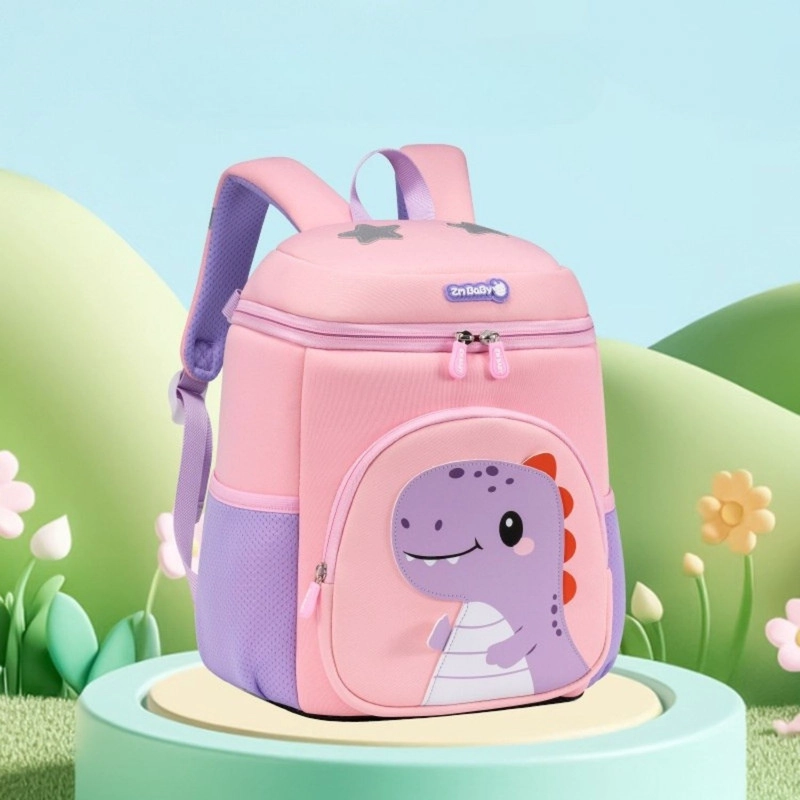 MOCHILA ESCOLAR PARA NIÑOS DISEÑO LINDO DINO PINK L - 3