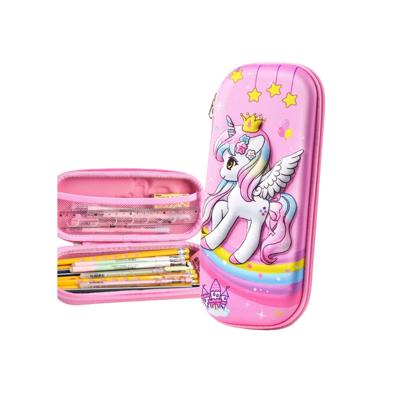 ESTUCHE ESCOLAR PARA LAPICES CAJA DE PAPELERIA NIÑOS UNICORNIO - 1