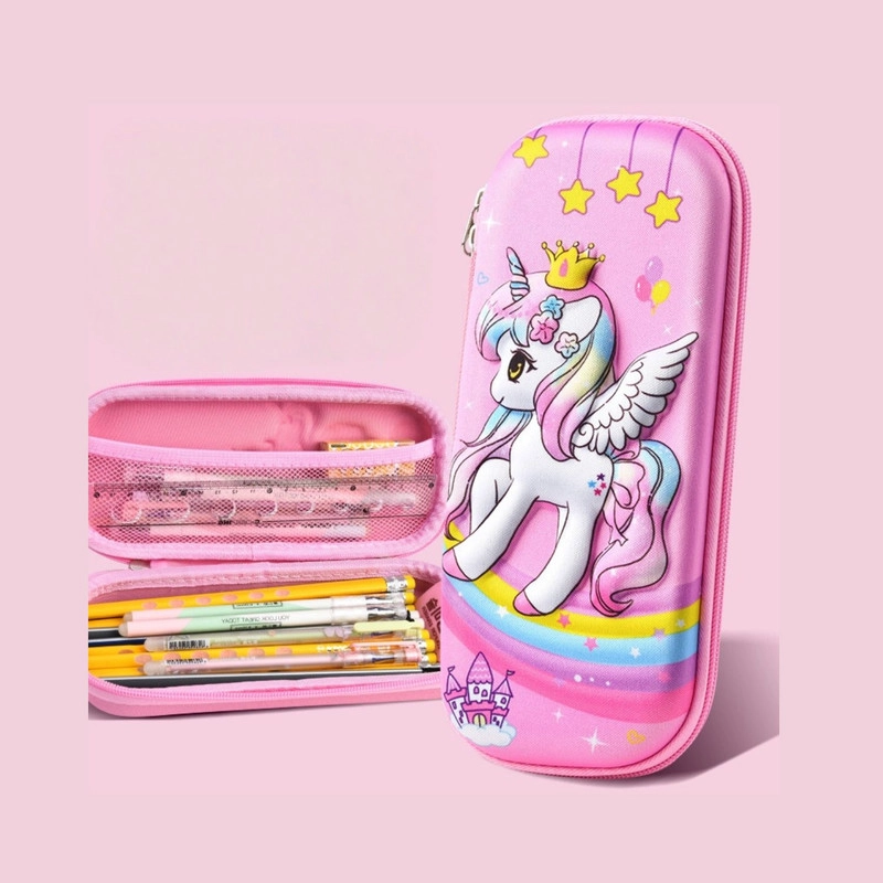 ESTUCHE ESCOLAR PARA LAPICES CAJA DE PAPELERIA NIÑOS UNICORNIO - 2