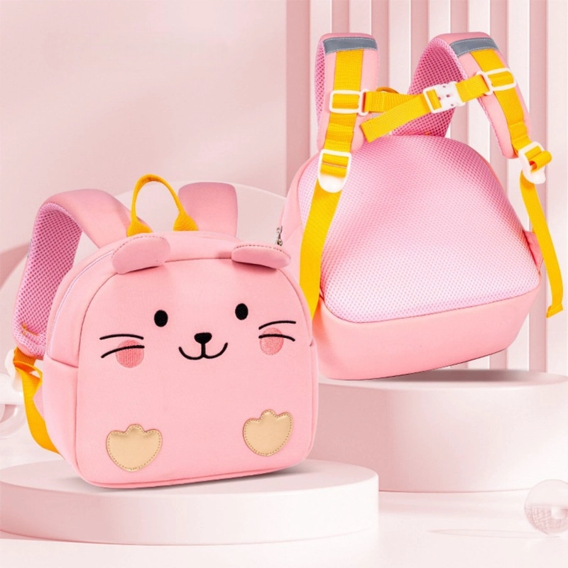 MOCHILA PREESCOLAR PARA NIÑOS DISEÑO LINDO EN ANIMALES ROSA - 2