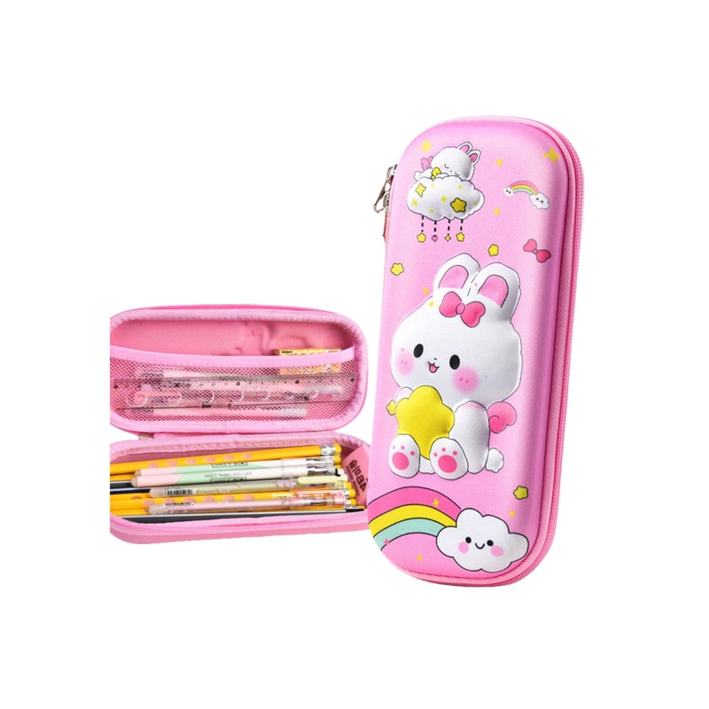ESTUCHE ESCOLAR PARA LAPICES CAJA DE PAPELERIA NIÑOS CONEJITO - 1