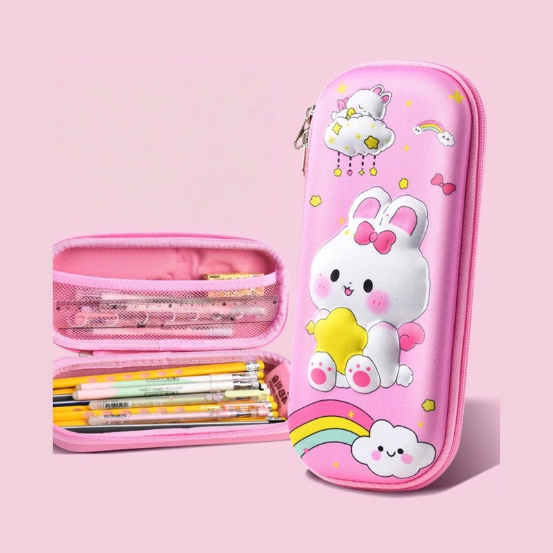 ESTUCHE ESCOLAR PARA LAPICES CAJA DE PAPELERIA NIÑOS CONEJITO - 2