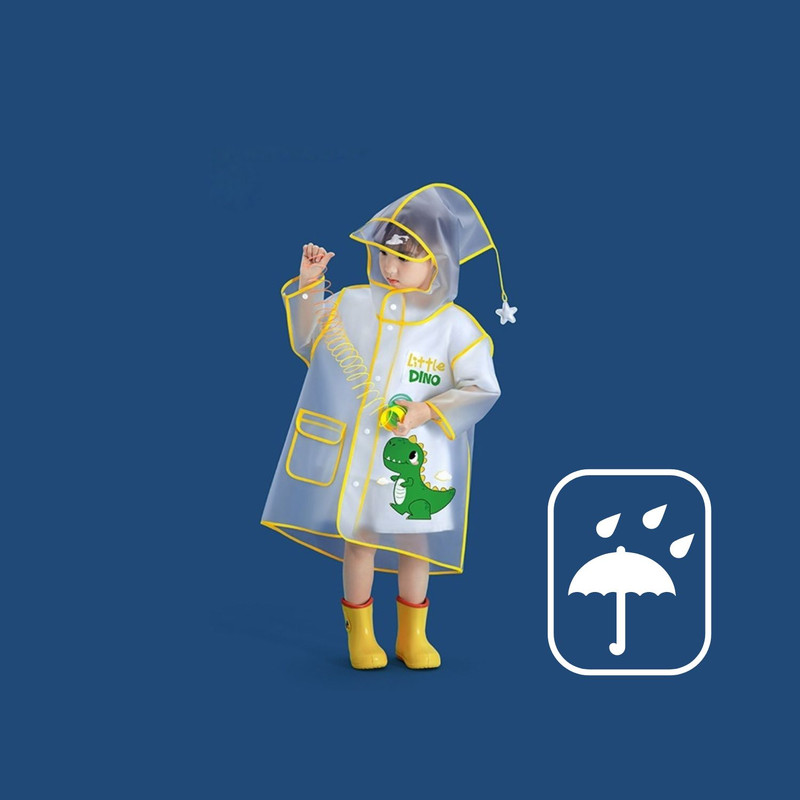 CAPA IMPERMEABLE PARA NIÑOS EXTRA RESISTENTE PARA LLUVIA Y VIENTO M DINO - 2