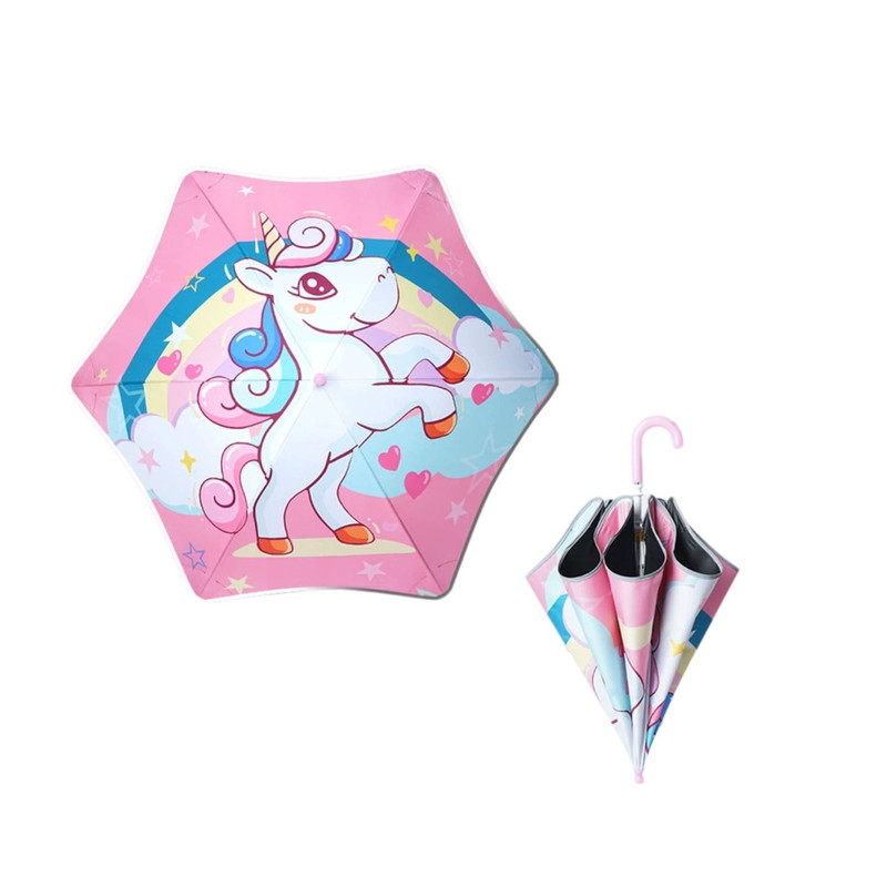 PARAGUAS SOMBRILLA INFANTIL PARA LLUVIA Y SOL ULTRA RESISTENTE UNICORNIO - 1