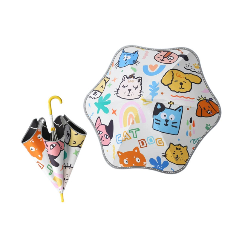 PARAGUAS SOMBRILLA INFANTIL PARA LLUVIA Y SOL ULTRA RESISTENTE GATITOS - 1