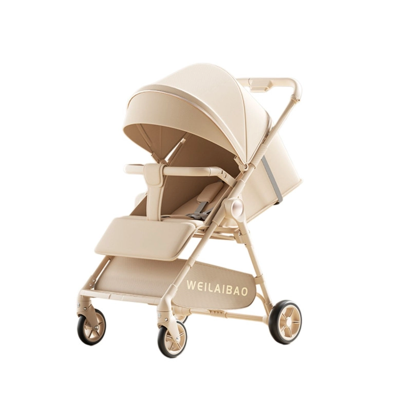 COCHE DE PASEO LIVIANO PLEGABLE Y AJUSTABLE PARA BEBE CAQUI - 2