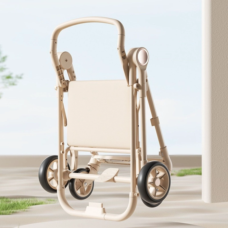 COCHE DE PASEO LIVIANO PLEGABLE Y AJUSTABLE PARA BEBE CAQUI - 5
