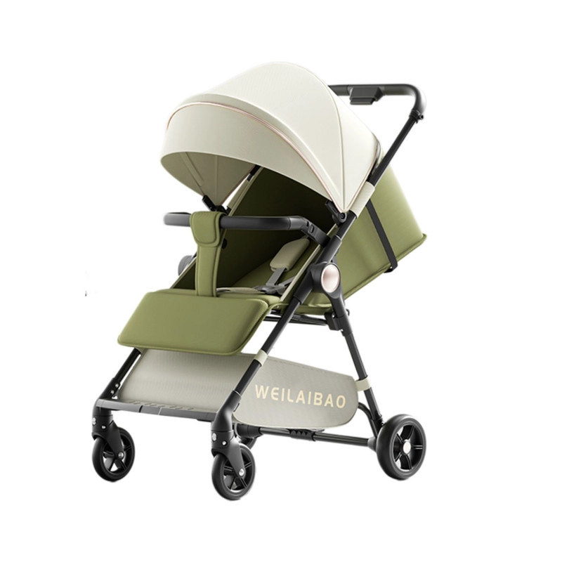 COCHE DE PASEO LIVIANO PLEGABLE Y AJUSTABLE PARA BEBE VERDE - 2