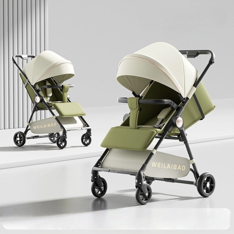 COCHE DE PASEO LIVIANO PLEGABLE Y AJUSTABLE PARA BEBE VERDE - 3