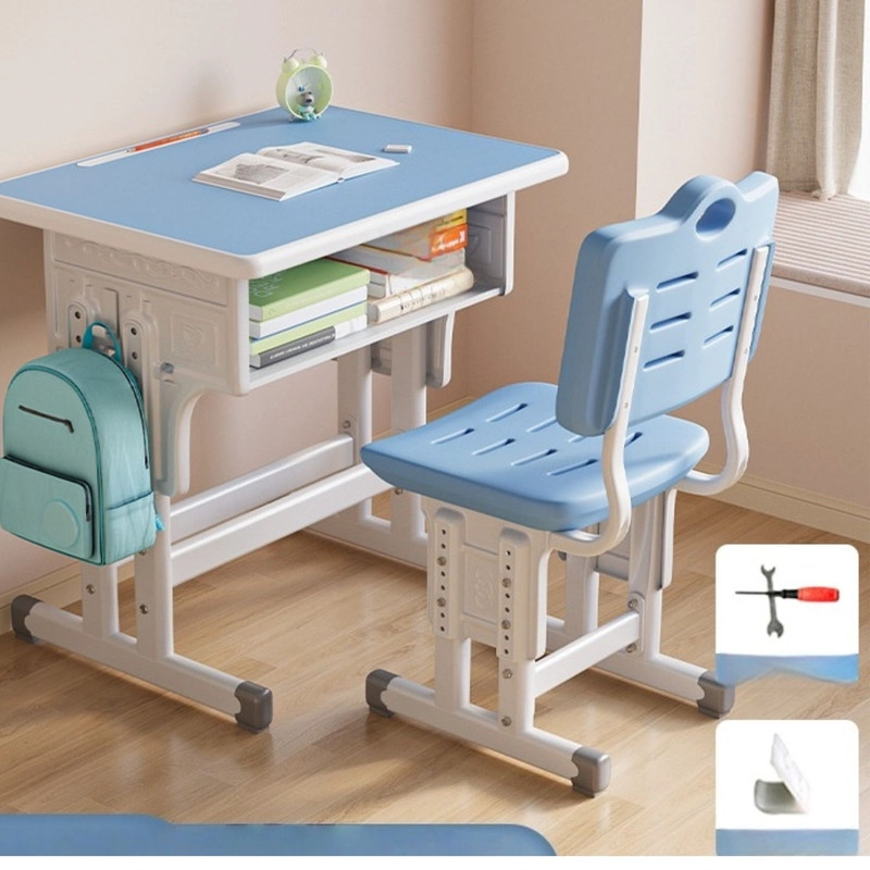 MESA ESCRITORIO Y SILLA AJUSTABLES PARA ESTUDIO, PINTAR Y JUEGOS AZUL - 3