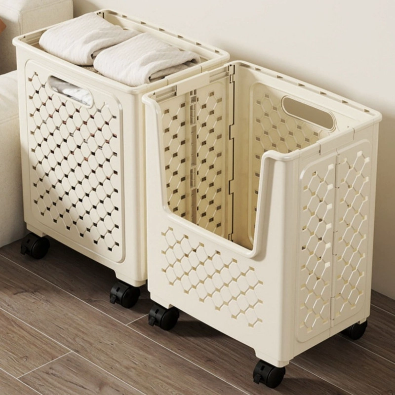 CESTA ORGANIZADORA DE ROPA PLEGABLE U SHAPE CON RUEDAS Y ASAS - 2