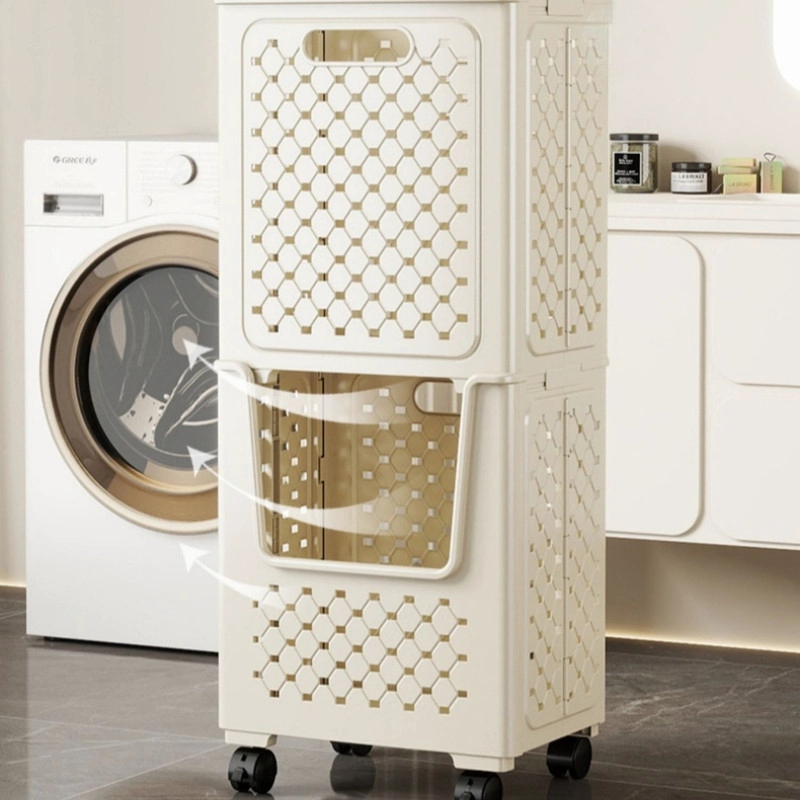 CESTA ORGANIZADORA DE ROPA PLEGABLE U SHAPE CON RUEDAS Y ASAS - 4