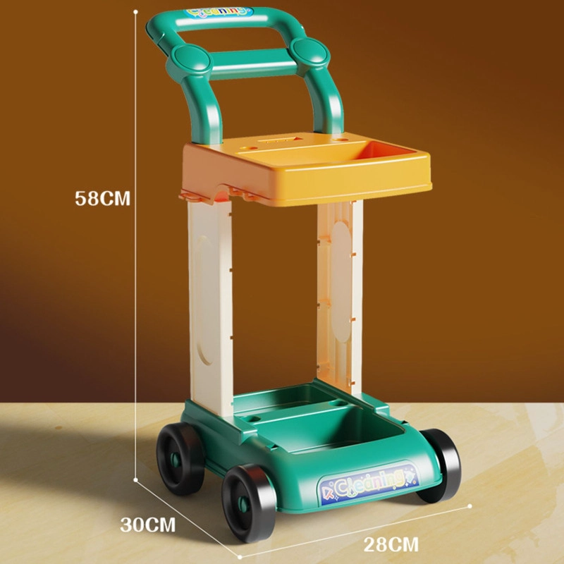 SET DE LIMPIEZA INFANTIL CON CARRITO 32 PIEZAS VERDE - 3
