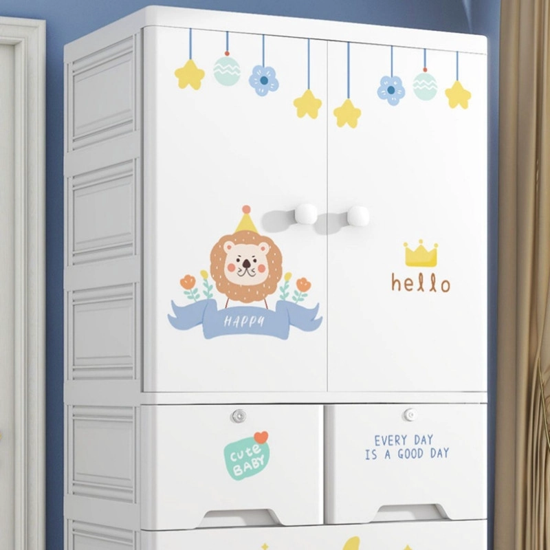 CLOSET ROPERO ARMARIO INFANTIL PLASTICO CON BARRA, CAJONES Y PUERTAS - 4