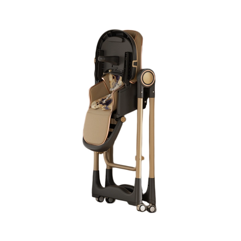 SILLA PARA COMER Y MECEDORA 2 EN 1 MULTIFUNCIONAL PLEGABLE Y BANDEJA EXTRAIBLE CAQUI - 3