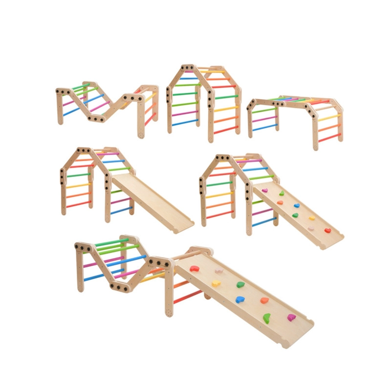 JUEGO ESCALADOR Y RESBALIN MONTESSORI EN MADERA - 2